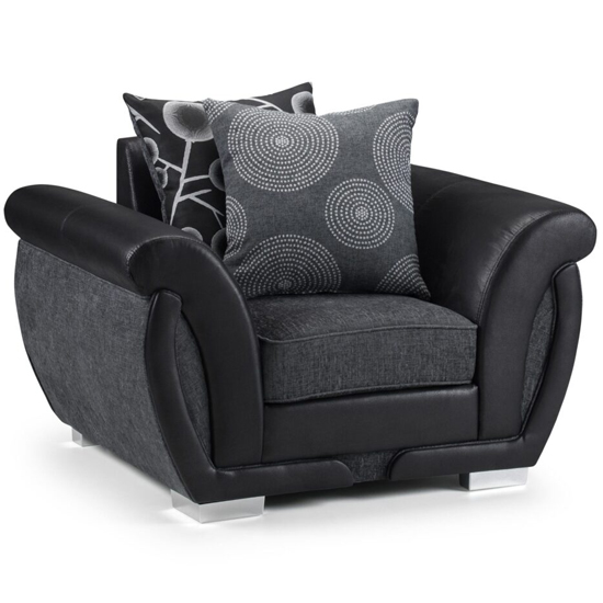 Photo of Scalby fabric armchair in black and grey