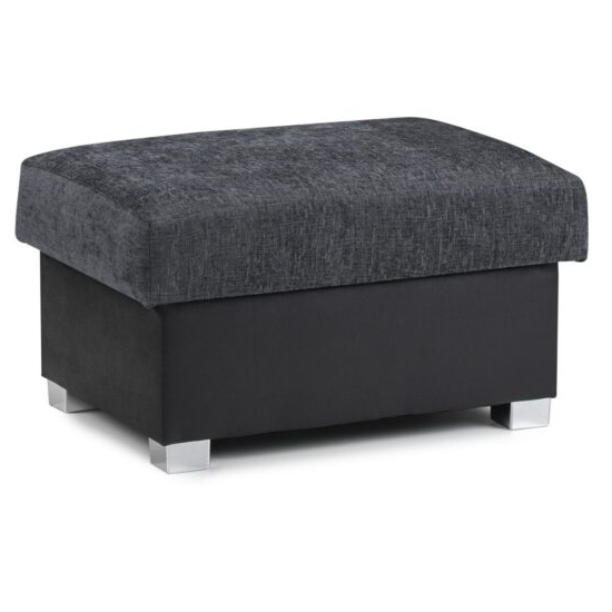 Read more about Scalby fabric footstool in black and grey