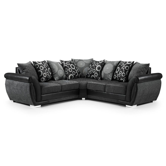 Photo of Scalby fabric large corner sofa in black and grey