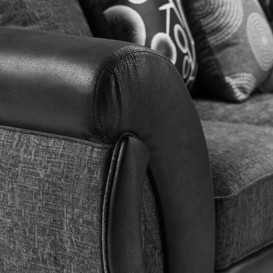 Scalby Fabric Left Hand Corner Sofa In Black And Grey_2