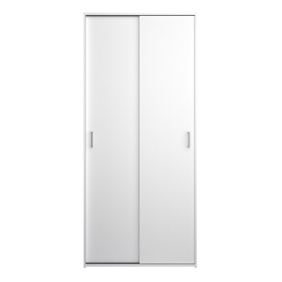 Scalia Wooden Wardrobe With 2 Sliding Doors In White