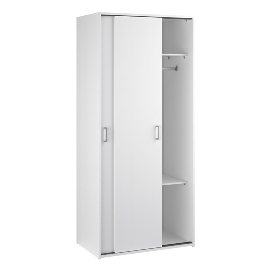 Scalia Wooden Wardrobe With 2 Sliding Doors In White