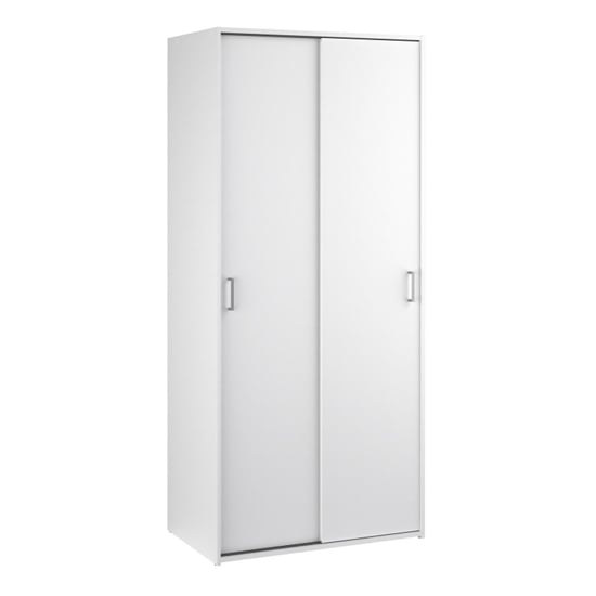 Product photograph of Scalia Wooden Wardrobe With 2 Sliding Doors In White from Furniture in Fashion
