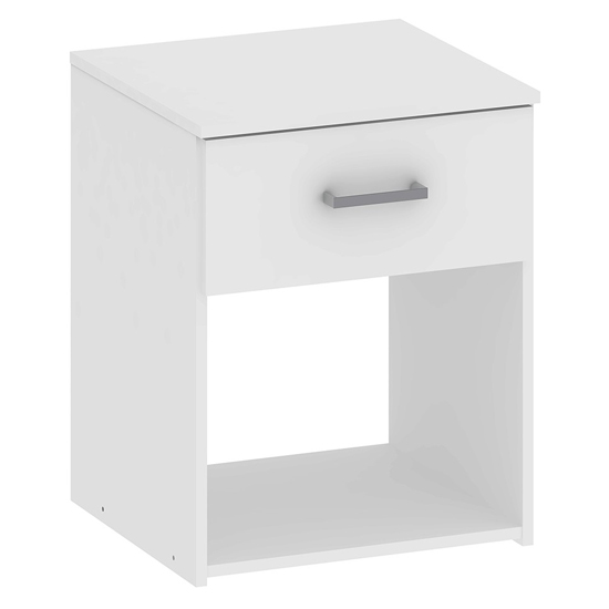 Scalia Wooden Bedside Cabinet With 1 Drawer In White