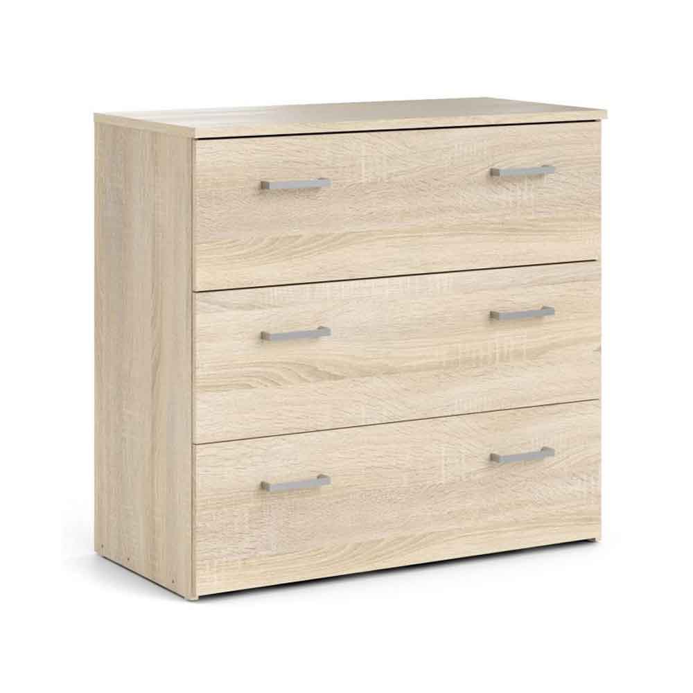 Scalia Wooden Chest Of 3 Drawers In Oak
