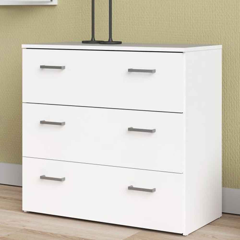 Scalia Wooden Chest Of 3 Drawers In White
