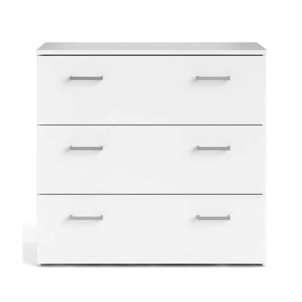 Scalia Wooden Chest Of 3 Drawers In White