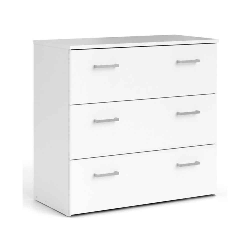 Scalia Wooden Chest Of 3 Drawers In White