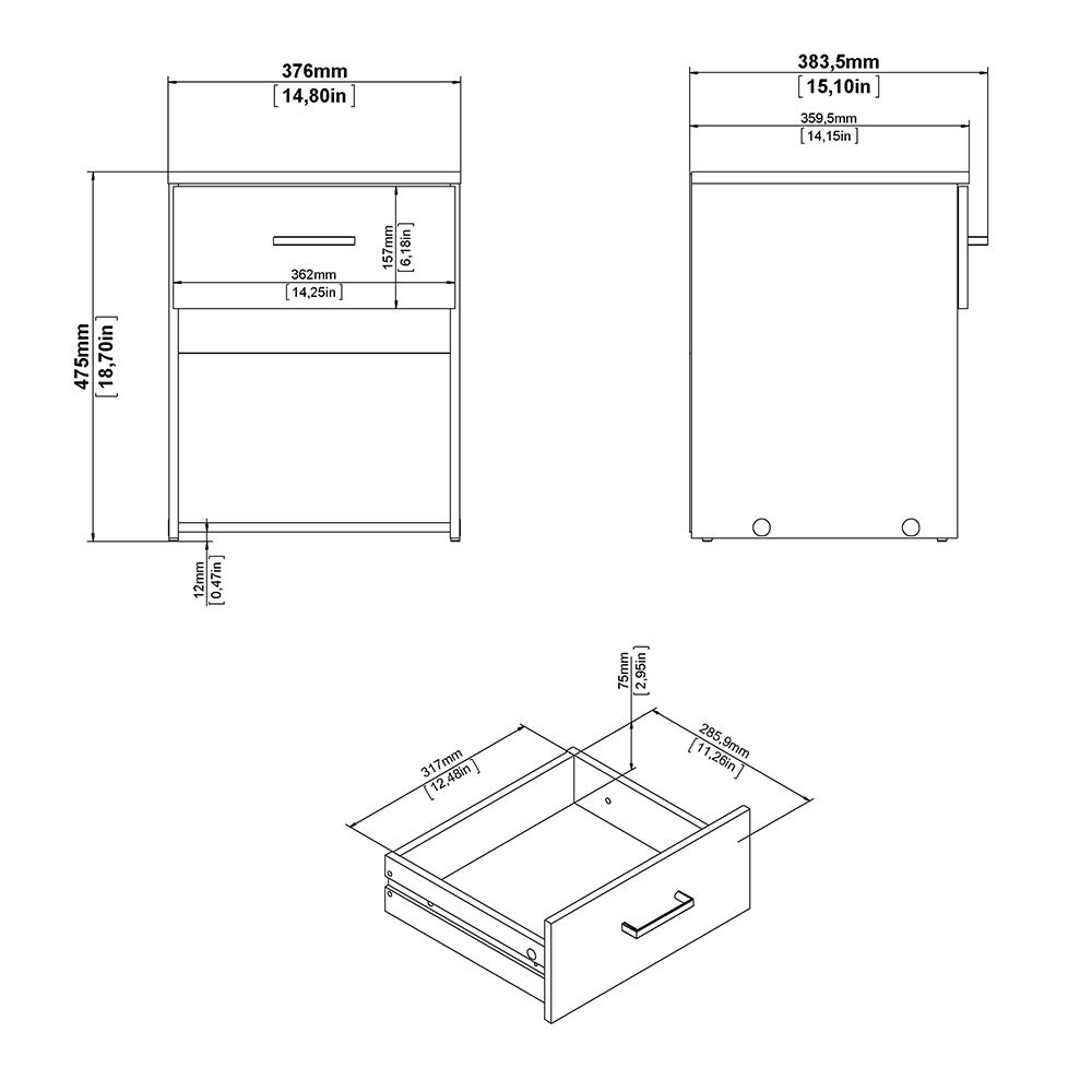 Scalia Wooden Furniture Set With 2 Doors Wardrobe In Oak