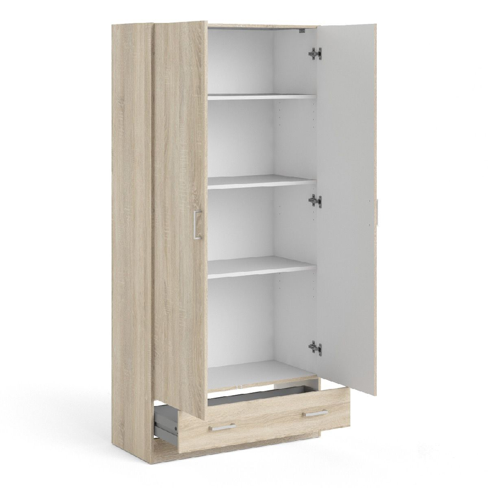 Scalia Wooden Furniture Set With 2 Doors Wardrobe In Oak