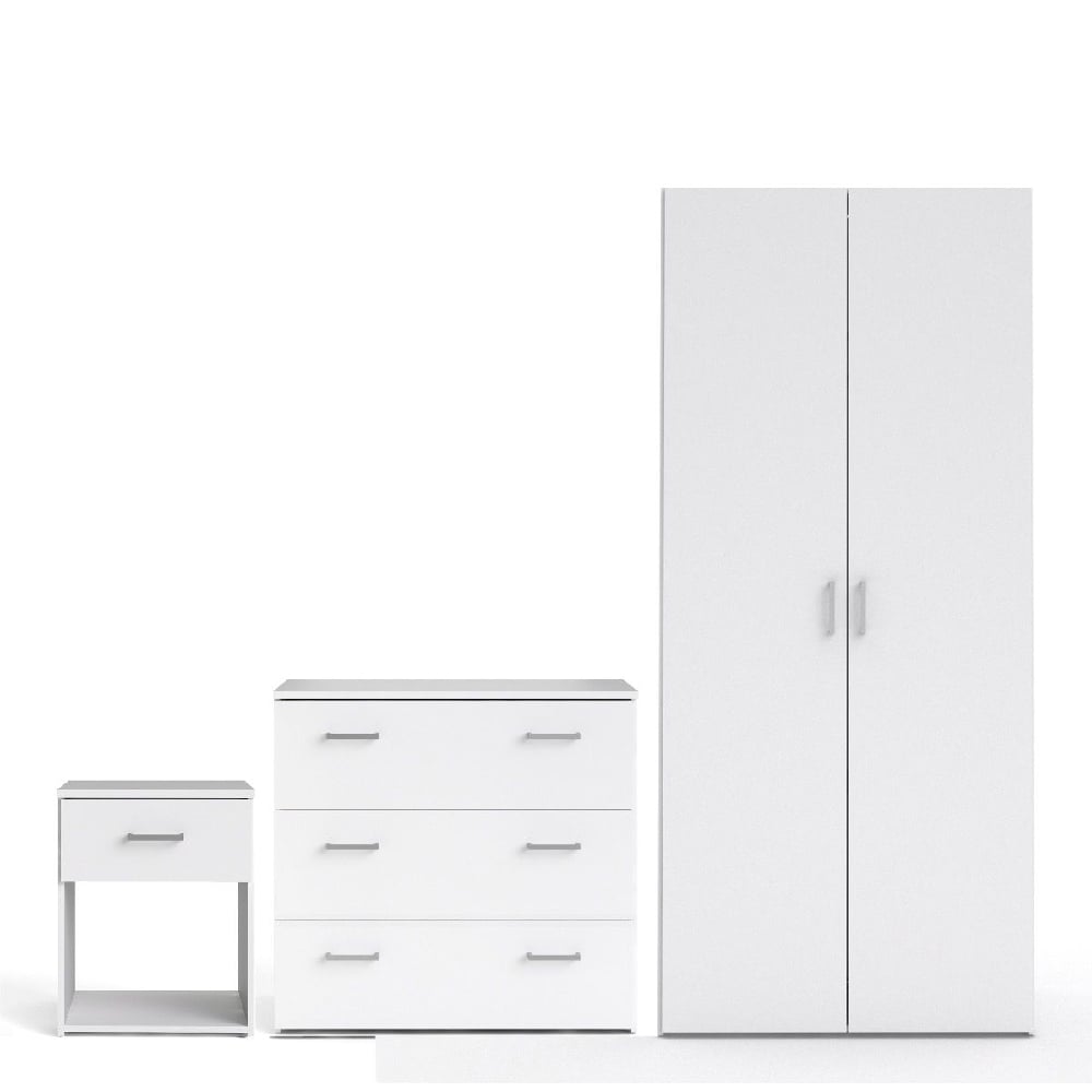 Read more about Scalia wooden furniture set with 2 doors wardrobe in white