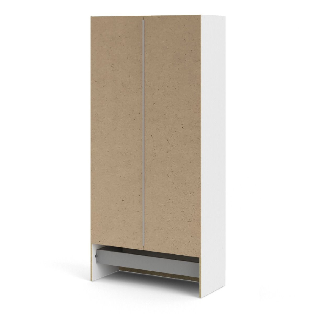 Scalia Wooden Wardrobe With 2 Doors 1 Drawer In White