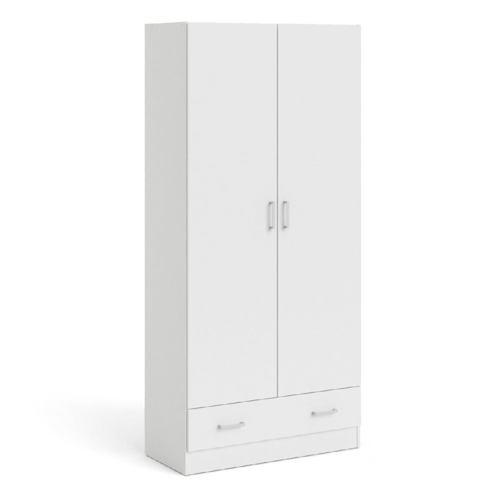 Read more about Scalia wooden wardrobe with 2 doors 1 drawer in white