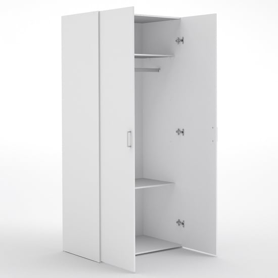 Scalia Wooden Wardrobe In White With 2 Doors_3