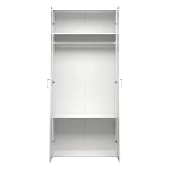 Scalia Wooden Wardrobe With 2 Doors In White
