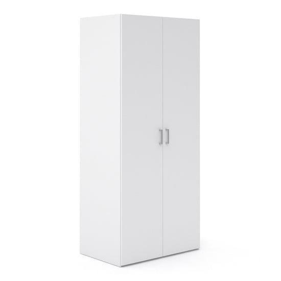 Scalia Wooden Wardrobe In White With 2 Doors_1