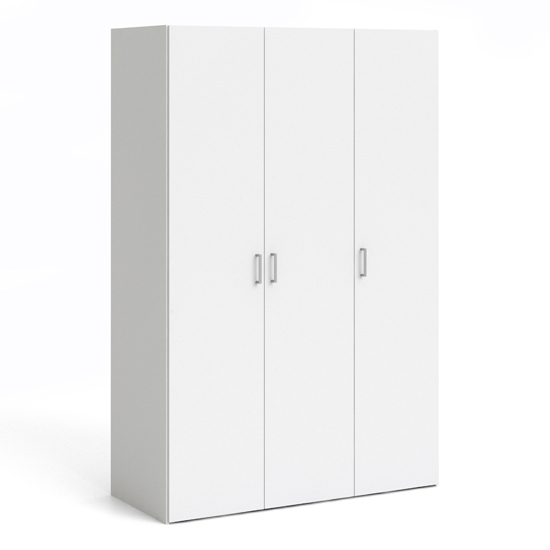 Scalia Wooden Wardrobe With 3 Doors In White