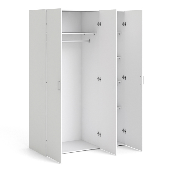 Scalia Wooden Wardrobe With 3 Doors In White