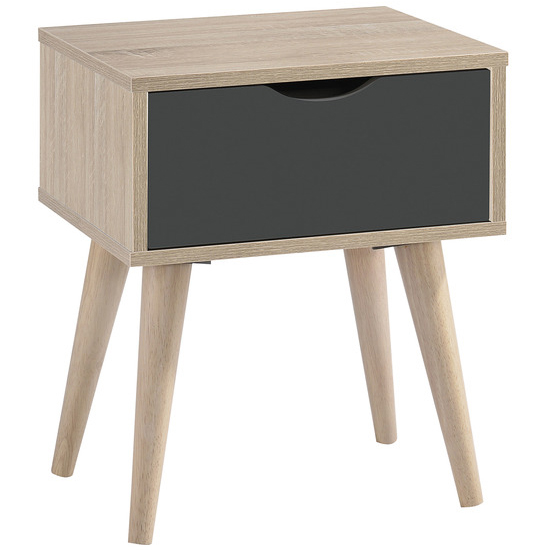 Scandia Wooden Lamp Table In Oak And Grey