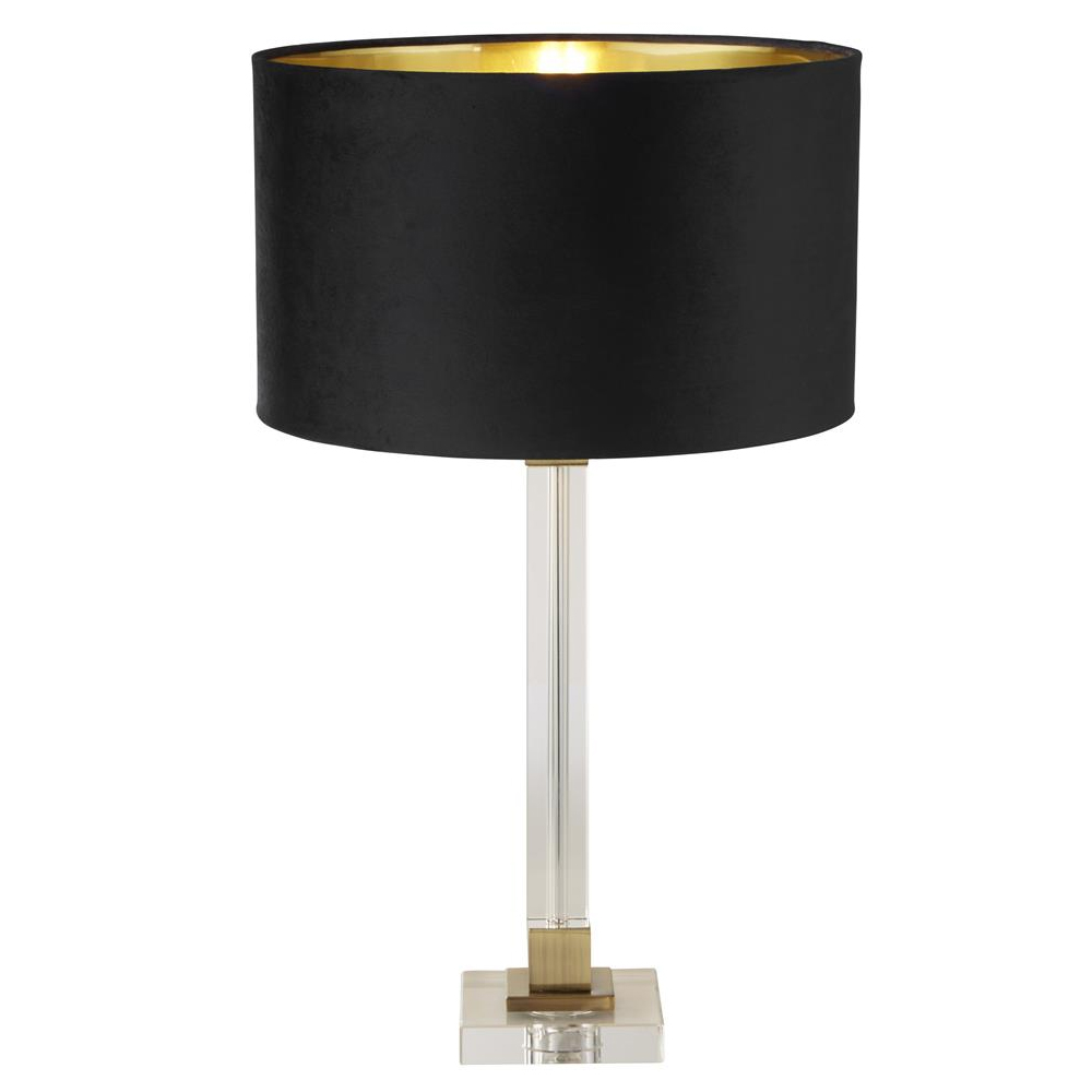 Read more about Scarborough black velvet shade table lamp in crystal base