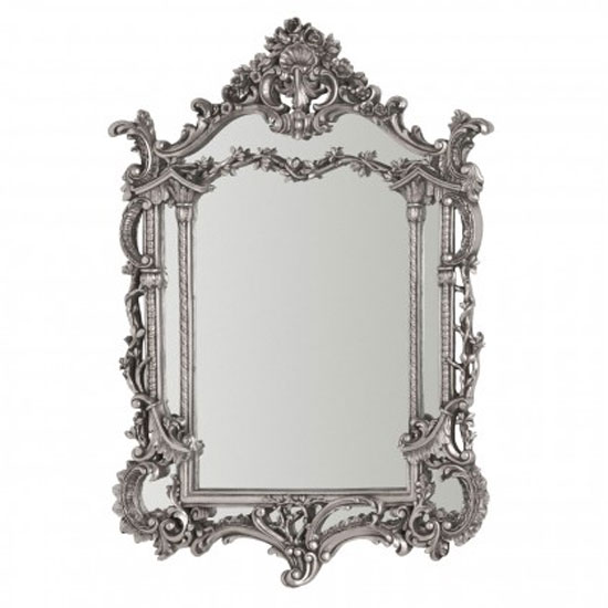 Scarlett Elegant Design Wall Bedroom Mirror In Silver Frame Furniture in Fashion