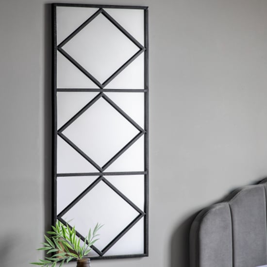 Product photograph of Scarva Rectangular Wall Mirror In Black Frame from Furniture in Fashion