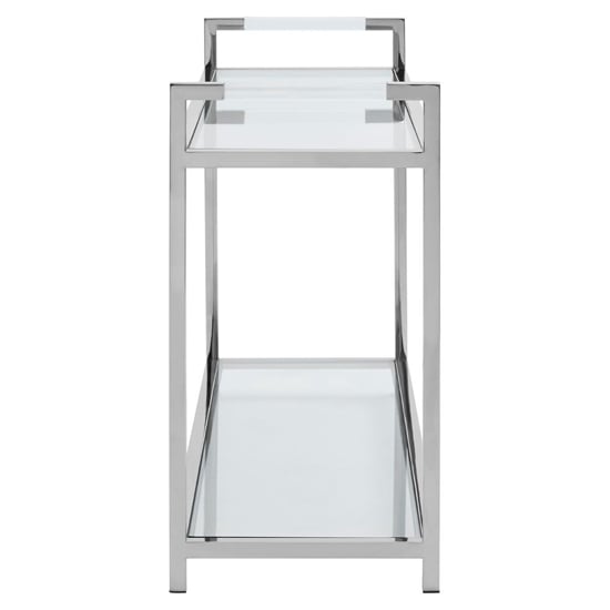 Sceptrum Clear Glass Top Console Table With Silver Steel Base_3