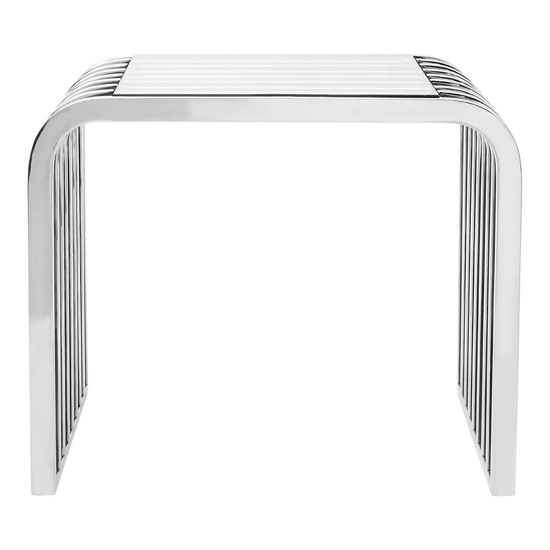 Sceptrum Curved Clear Glass End Table With Steel Frame_2