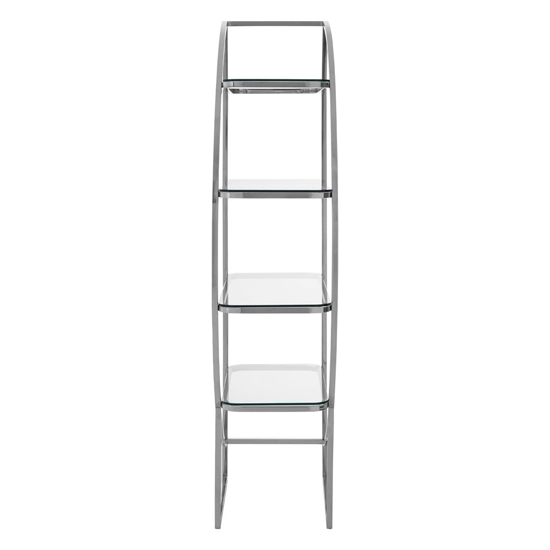 Sceptrum Right Side 4 Tier Glass Shelving Unit With Steel Frame_3