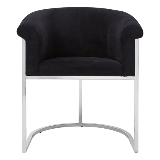 Sceptrum Velvet Dining Chair With Steel Frame In Black_2
