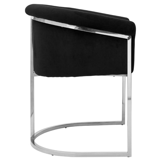 Sceptrum Velvet Dining Chair With Steel Frame In Black_3