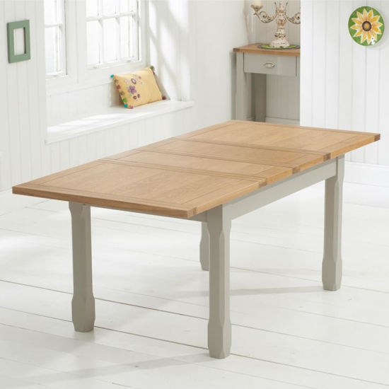 Schedar Wooden Extending Dining Table In Oak And Grey_2