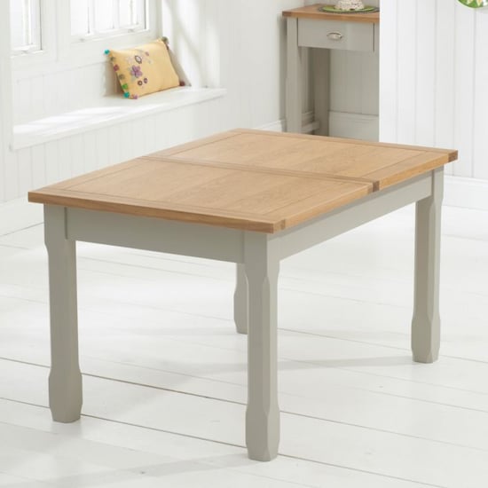 Schedar Wooden Extending Dining Table In Oak And Grey_4