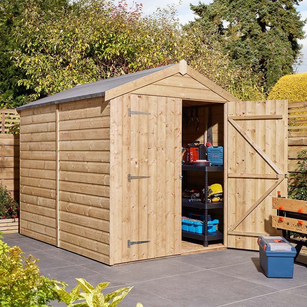 Schijndel Large Wooden Garden Apex Shed With 2 Doors In Natural