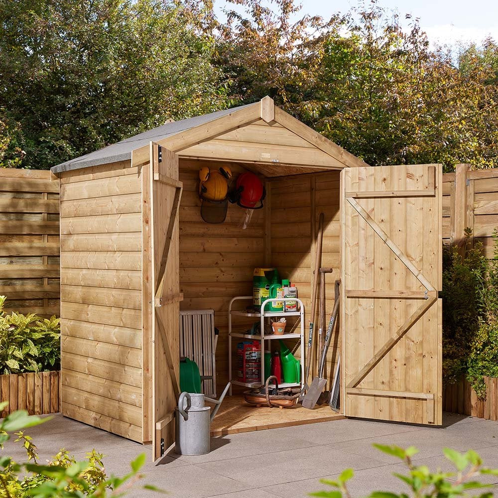 Schijndel Small Wooden Garden Apex Shed With 2 Doors In Natural