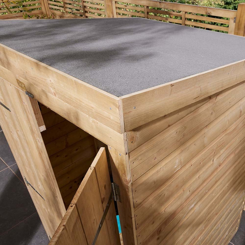 Schijndel Wooden Garden Pent Shed With 2 Doors In Natural