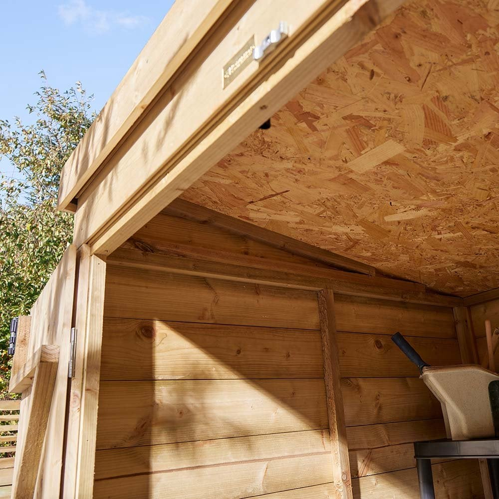 Schijndel Wooden Garden Pent Shed With 2 Doors In Natural