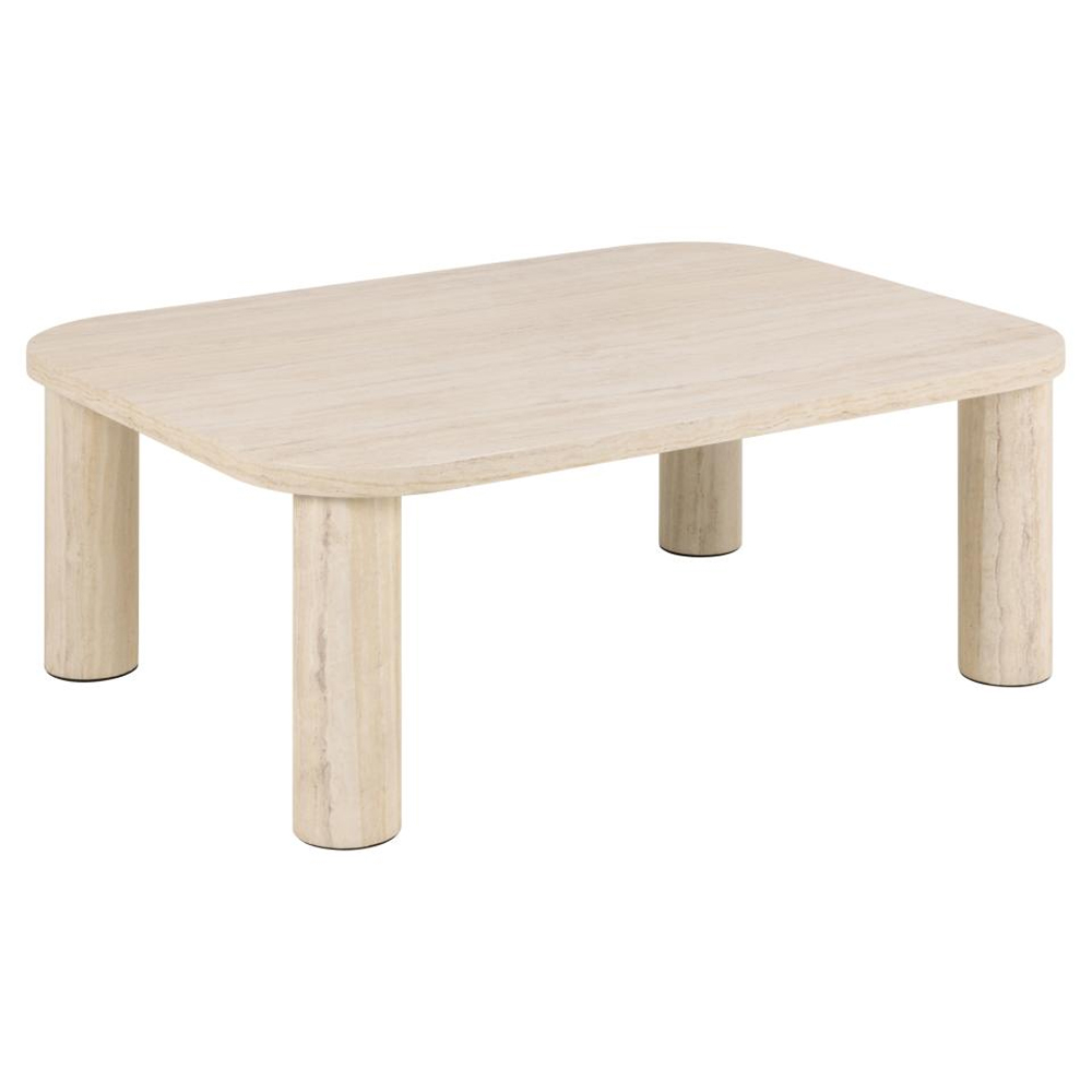 Schijndel Wooden Rectangular Coffee Table In Travertine