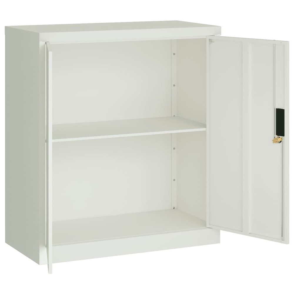 Schriever Steel Office Filing Cabinet In Light Grey