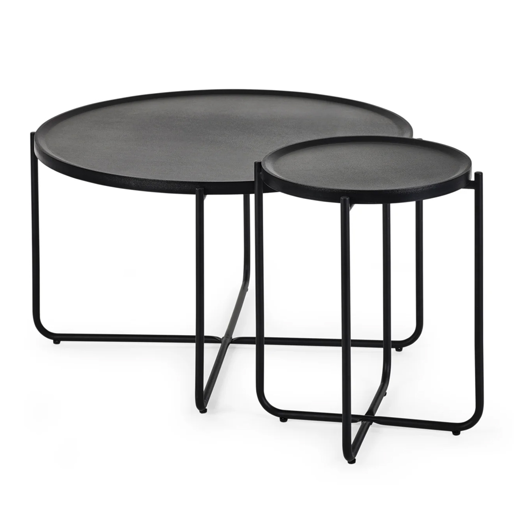 Schriever Wooden Coffee And Lamp Table Set - Black