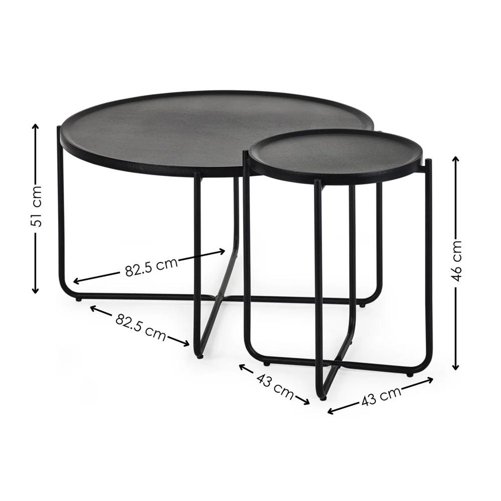 Schriever Wooden Coffee And Lamp Table Set - Black