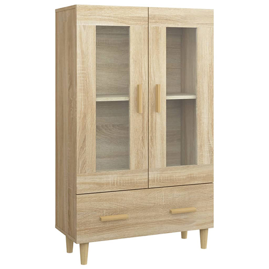 Scipo Wooden Highboard With 2 Doors 1 Drawers In Sonoma Oak
