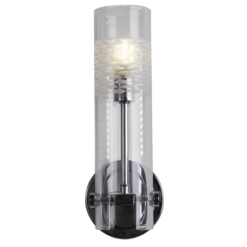 Read more about Scope clear glass shade bathroom wall light in chrome
