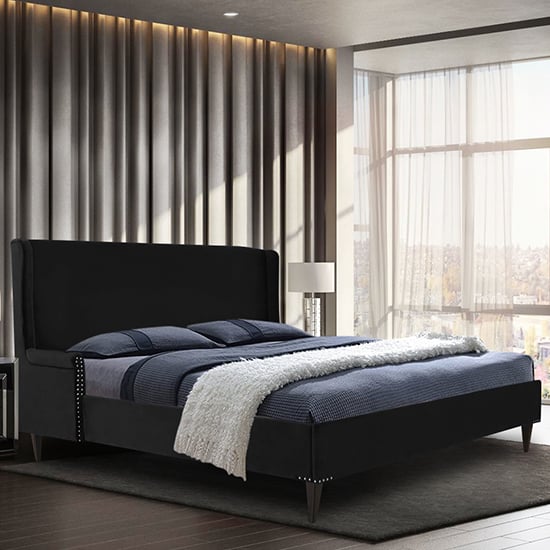 Black linen bed frame deals