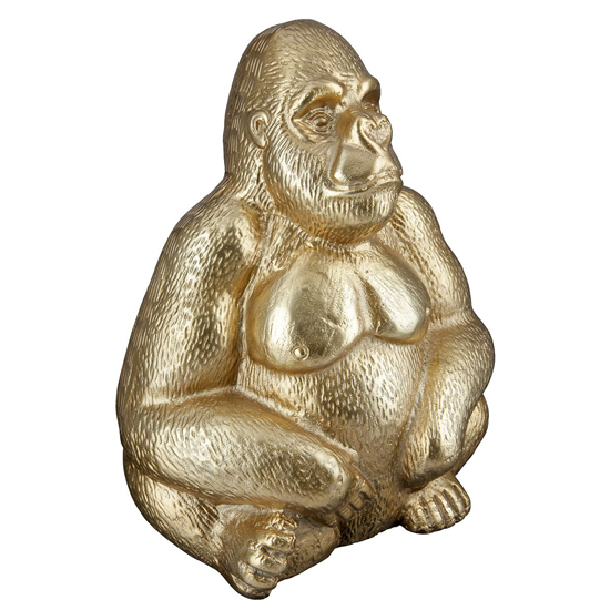 Scranton Aluminium Gorilla Sculpture In Gold