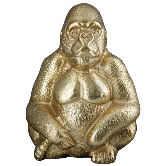 Scranton Aluminium Gorilla Sculpture In Gold