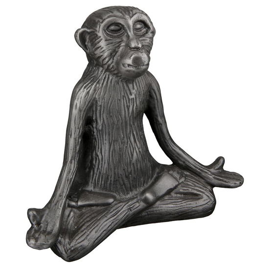 Scranton Aluminium Monkey Sculpture In Anthracite
