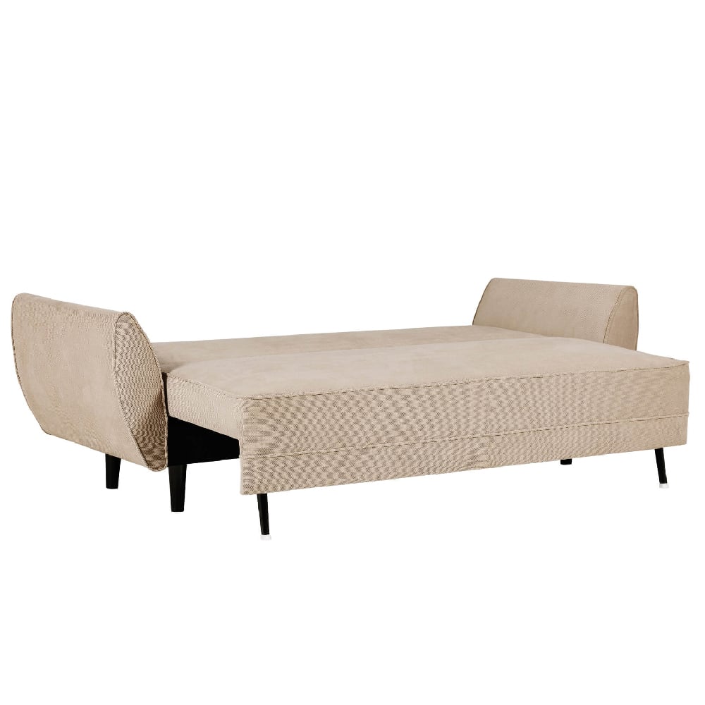 Read more about Scranton fabric sofa bed with black legs in natural