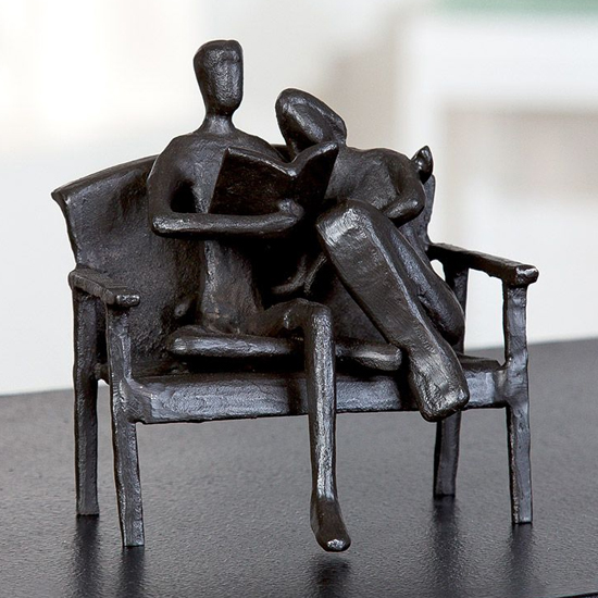 Scranton Iron Reader Sculpture In Dark Brown