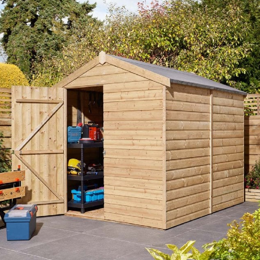 Schijndel Large Wooden Garden Apex Shed With 1 Door In Natural